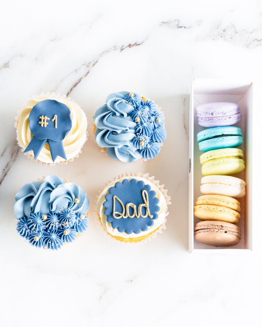 Father's Day Cupcake and French Macaron Gift box Father's Day Cupcake and French Macaron Gift box