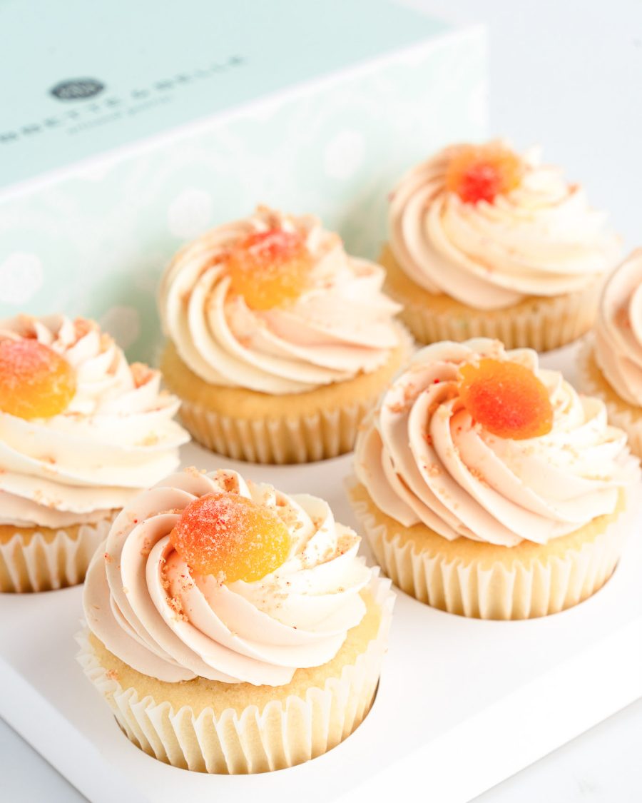 Peaches & Cream Cupcakes Close up